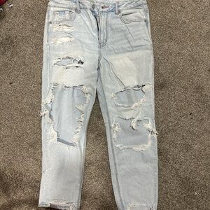 American Eagle Outfitters Light Blue Distressed Boyfriend Jeans